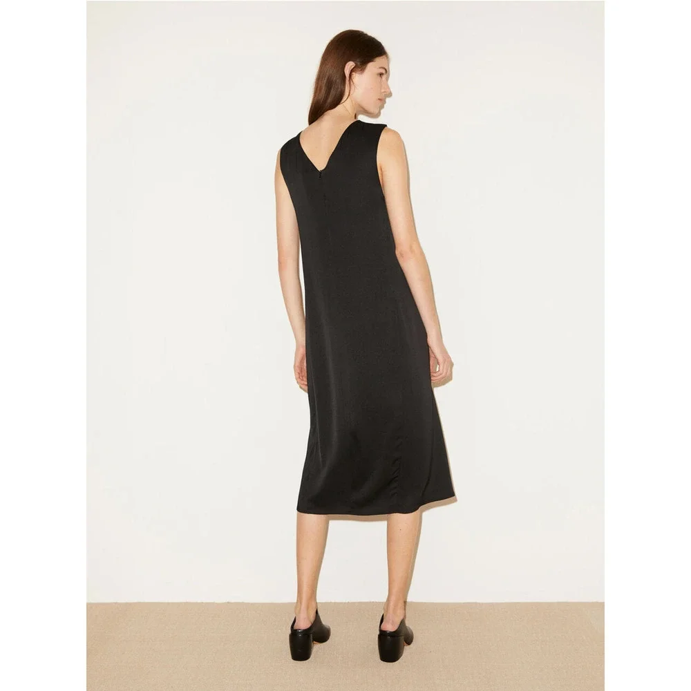 Malene Birger Black Sleeveless Aluta Cross Over Dress Black Size 36